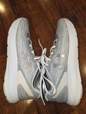 Under Armour Charged Impulse Gray White Knit Sneakers